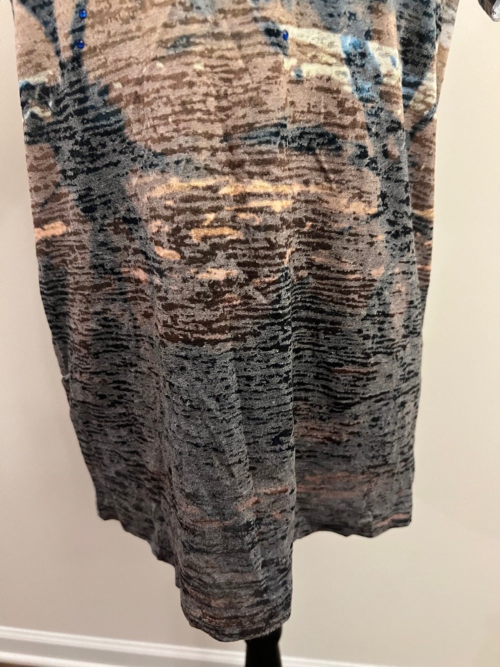 Cache Blue and Tan Scoop Neck Short Sleeve Top - Picture 7 of 7